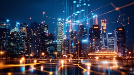 Fototapeta premium Neon skyline