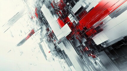 Abstract Modern Futuristic Background with Red and Gray Elements