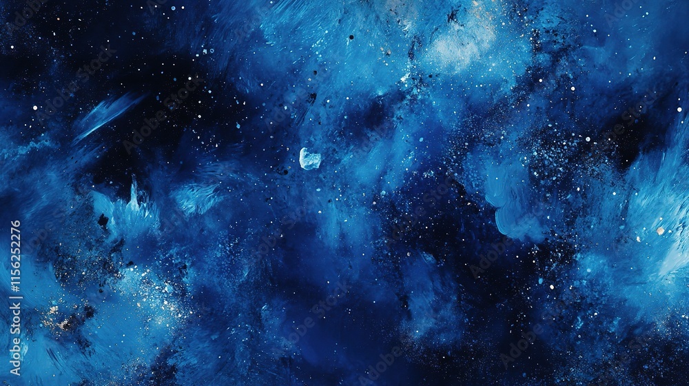 Poster vibrant abstract blue background with dynamic elements and depth
