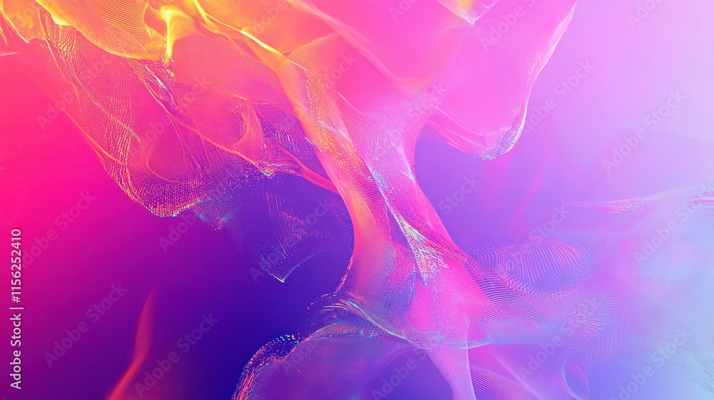 Aufkleber abstract futuristic background with colorful waves and technology elements