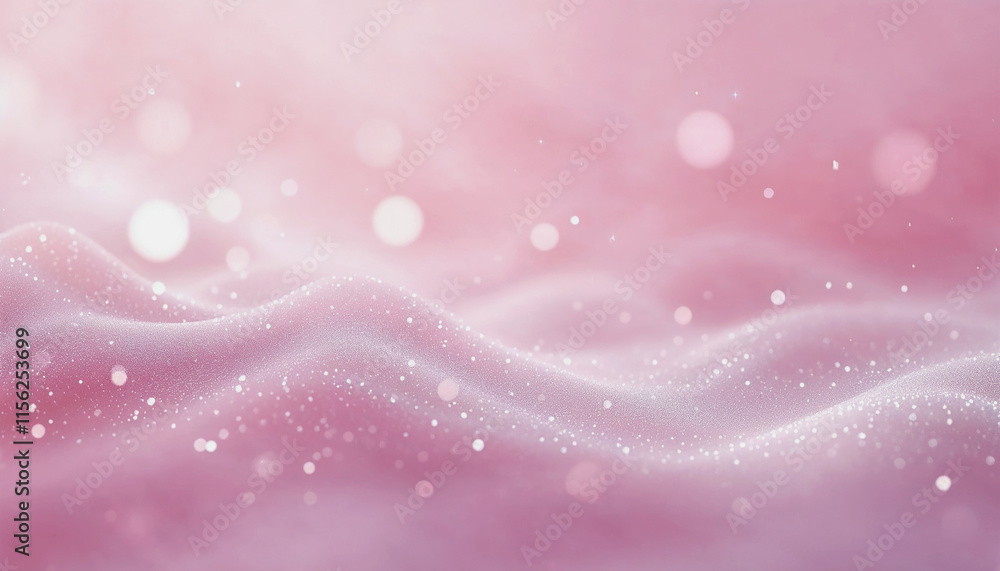 Poster delicate pink background with sparkling bokeh