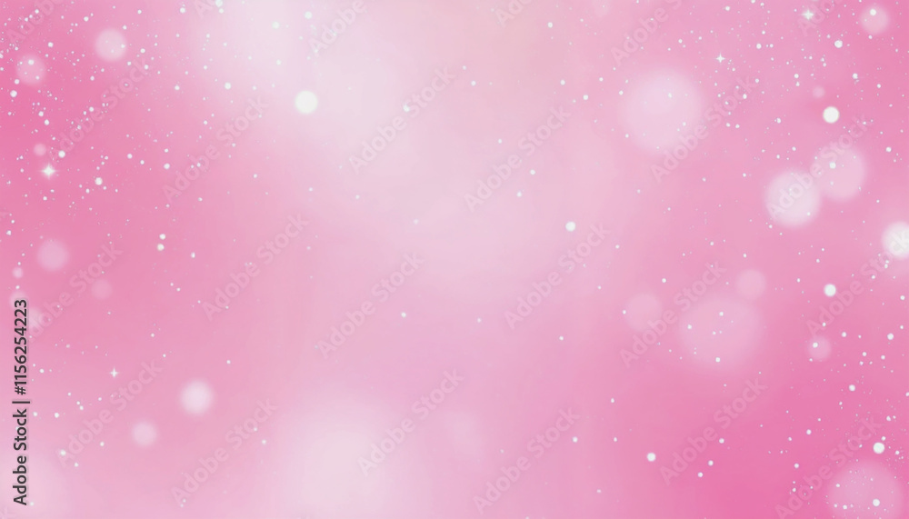 Poster delicate pink background with sparkling bokeh
