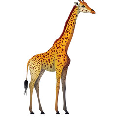 Naklejka premium Giraffe Illustration Isolated on Transparent Background