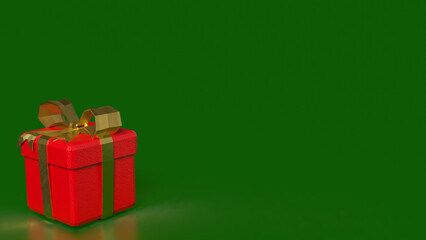 The RED gift box for celebration or holiday concept  3d rendering.