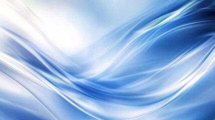 Fototapeta premium Blue and White Business Wave Background with Flowing Design