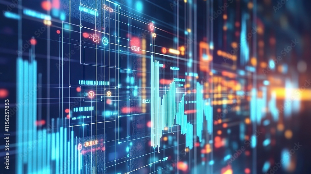 Poster abstract background of digital technology with big data concept