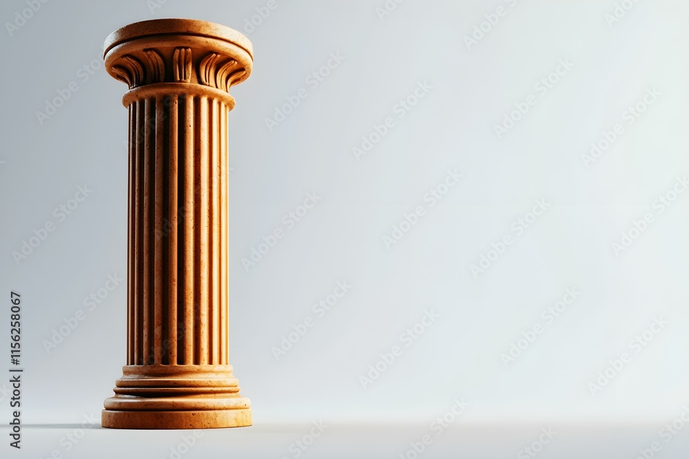 Aufkleber elegant ancient column in warm tones on a minimalistic background for artistic and architectural the