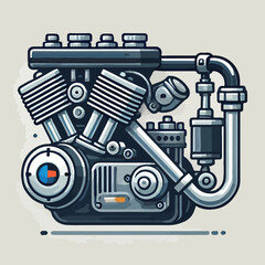 automotive engine  vektor Art & Illustration 