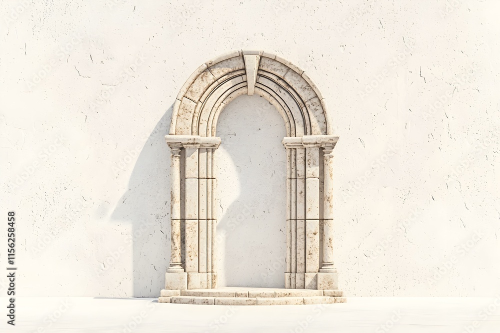Poster elegant stone archway against a minimalist background in soft lighting creating a timeless architect