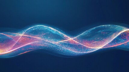 Gradient Wave Lines on Blue Background with Old Navy Hues