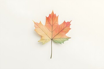 Vibrant Autumn Leaf Showcase with Orange, Yellow, and Green Hues on Light Background for Seasonal Decoration