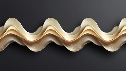 Abstract Beige and Gold Wave Pattern Design