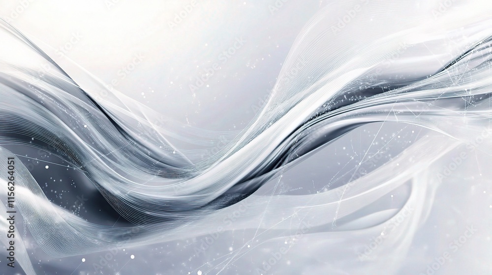 Aufkleber dynamic abstract grey background with flowing waves and texture