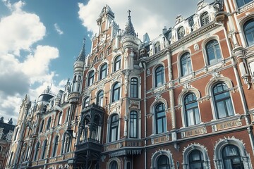 Obraz premium Facades of old buildings in Amsterdam