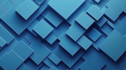 Abstract Blue Squares Design Background with Varying Sizes