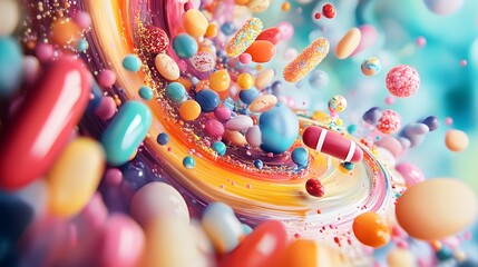 Dynamic Abstract Collage Reflecting ADHD