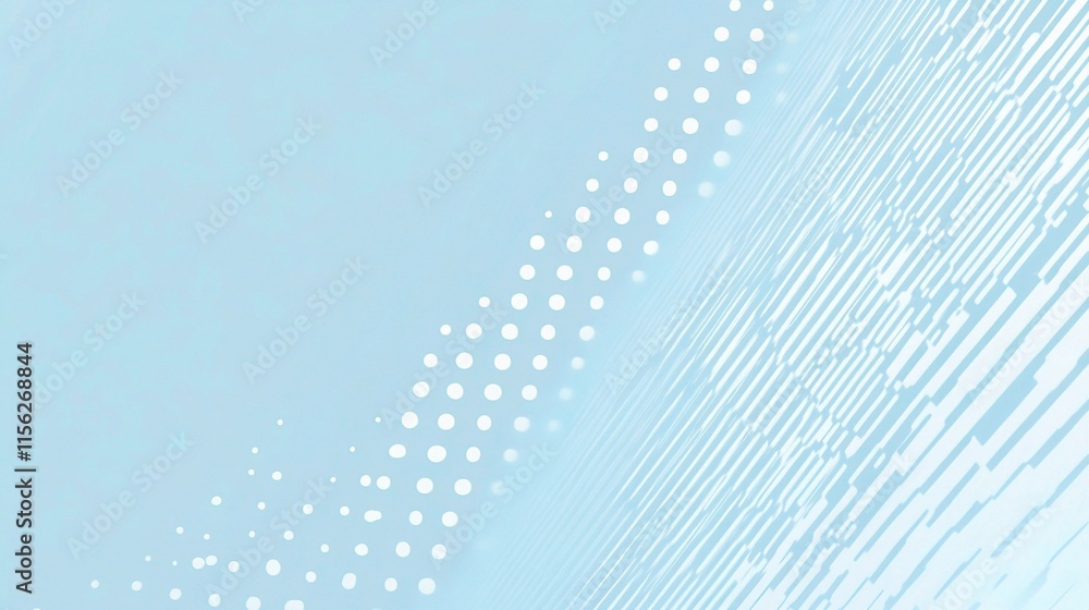 Poster Light Blue Halftone Pattern with Motion Lines in Background Design