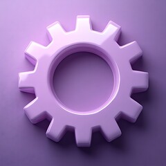 A Lavender Gearwheel On A Purple Background