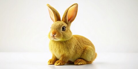 Obraz premium Cute Easter Bunny Minimalist Portrait - White Background