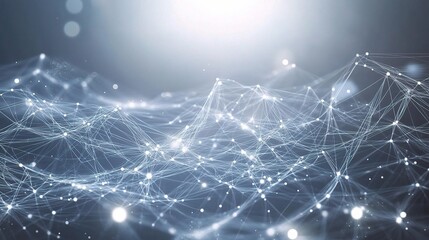 Fototapeta premium Abstract Grey Background with Dynamic Waves and Light Effects