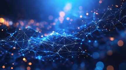 Fototapeta premium Abstract Blue Geometric Background with Technology Vibes and Shapes