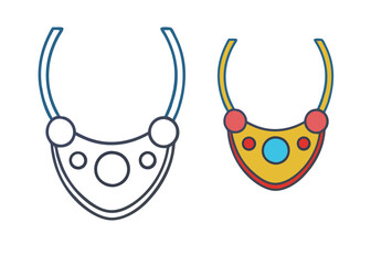 A detailed necklace coloring page featuring elegant designs, intricate patterns, and decorative elements like gems and beads, perfect for creativity and relaxation.