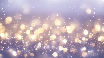 Soft Blurred Background with Silver Glittering Lights Creating a Magical Atmosphere for Festive or Romantic Occasions