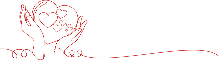 line art hand illustration background for a valentine's day