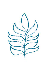 Underwater seaweed silhouette. Aquatic plant silhouette. Marine flora in chalk style, flat sketch format, potential for aquatic designs or summer decorations.