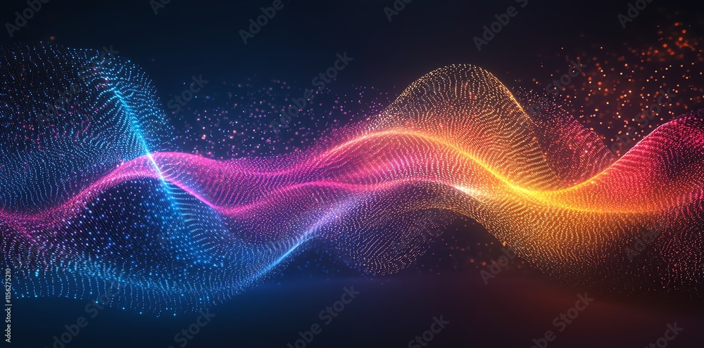 Poster Abstract wave patterns in vibrant colors, representing energy and motion.