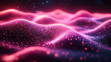 Pink Glittering Waves Abstract Background Design