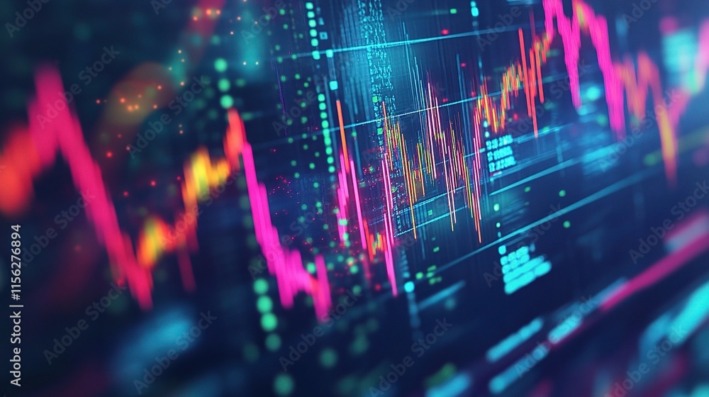 Poster abstract financial graph with uptrend lines and arrows visualization
