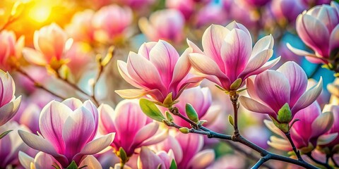 Fototapeta premium Drone Magnolia Floral Design Elements - Decorative Flowers for Print Design