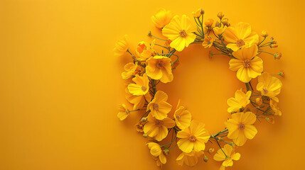 golden wreath on the wall