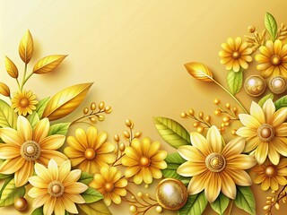 Obraz premium Drone Photography: Gold Flowers Horizontal Banner - Summer Card Design