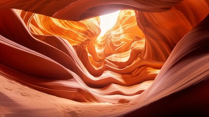 Beautiful wide angle view of amazing sandstone formations in famous Lower Antelope Canyon near the historic town of Page at Lake Powell