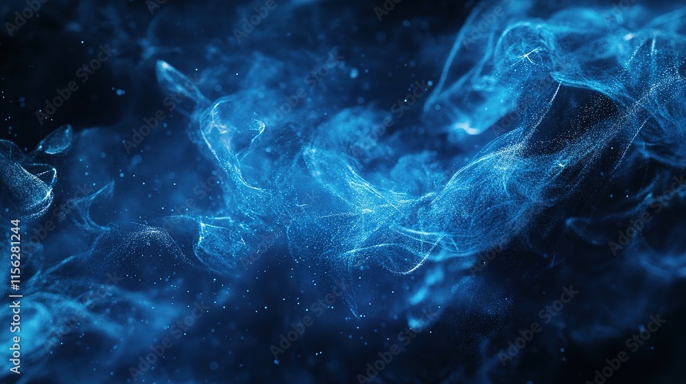 Poster dynamic blue abstract background with vibrant fluid elements and texture