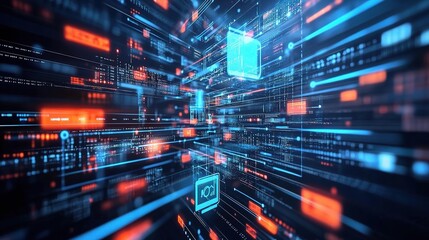 Fototapeta premium Abstract Technology Background Concept of Big Data Visualization