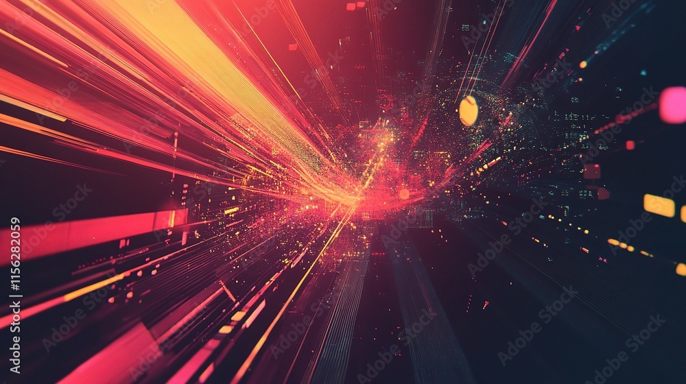Aufkleber dynamic abstract background featuring futuristic technology elements