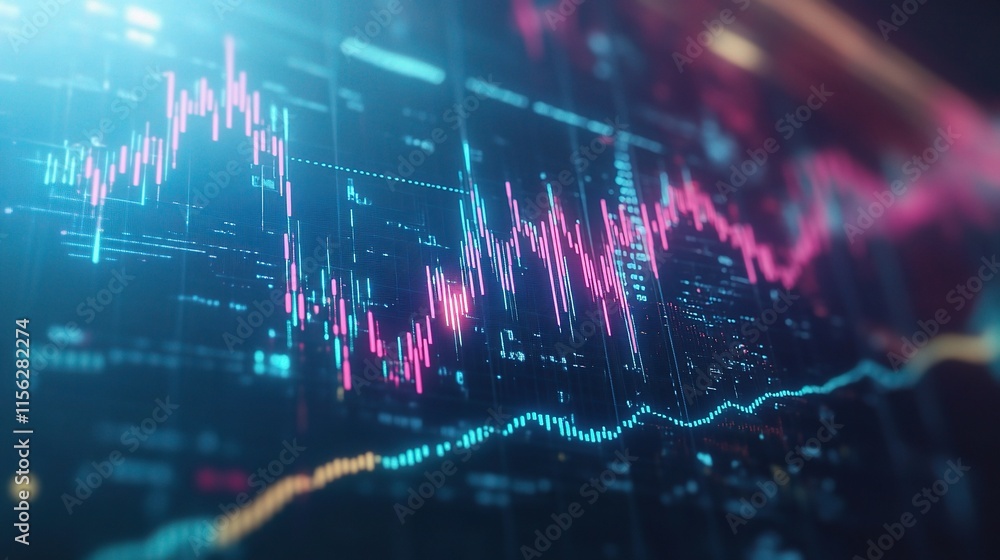 Poster abstract financial graph with uptrend line and arrows display