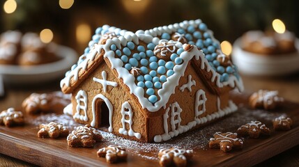 Sweet Gingerbread House-Shaped Cookie Delight