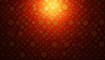 Fototapeten Traditional African Motifs with Crimson and Sunlit Gold © huaomanz
