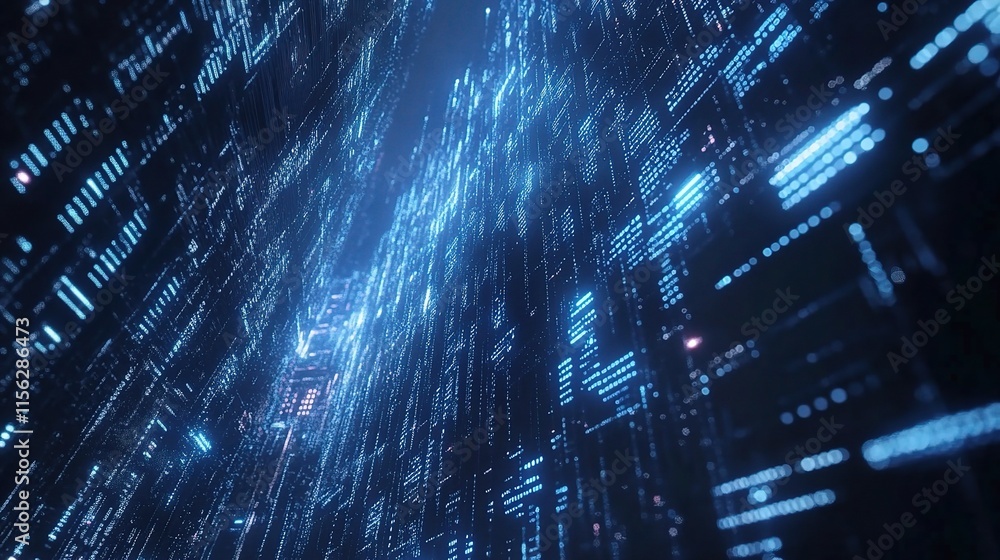 Poster abstract technology background with big data concept visualization