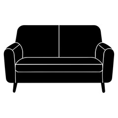 black leather sofa