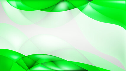 Green wavy curves abstract background