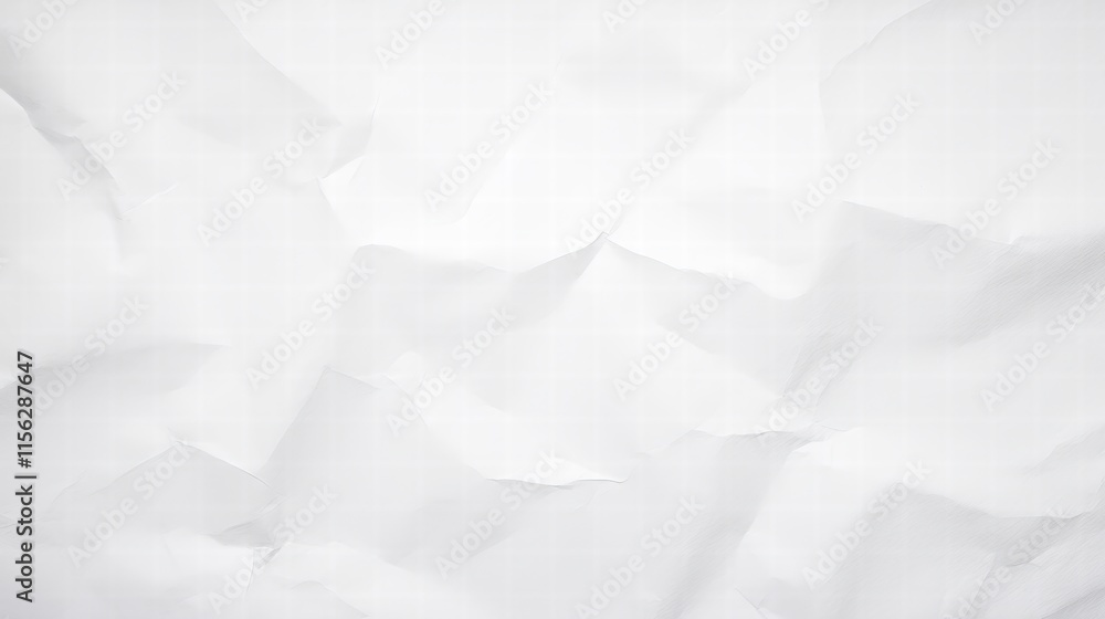 Poster crumpled white paper texture background for use in design projects and creative applications
