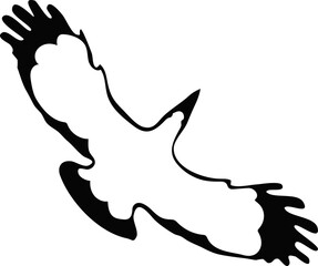 Bird Raven Crow Black Silhouette for Icon.