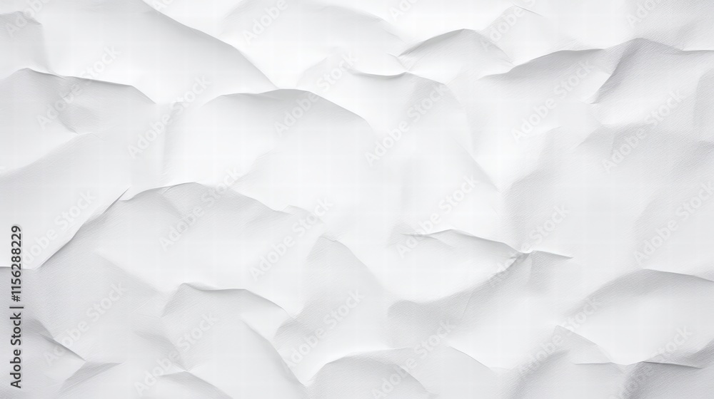 Poster crumpled white paper background with textured surface for design projects and creative artwork appli