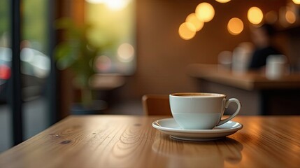 Aromatic Coffee in a Cozy Cafe Setting, Perfect for a Relaxing Moment