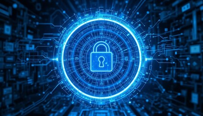 Obraz premium Digital Security System Cyber Protection Network